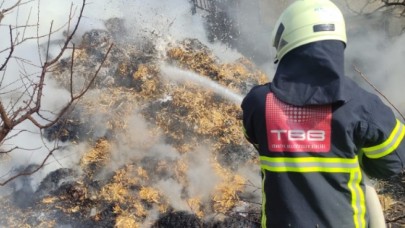 SAMANLIK YANGINI EVE SIÇRAMADAN SÖNDÜRÜLDÜ